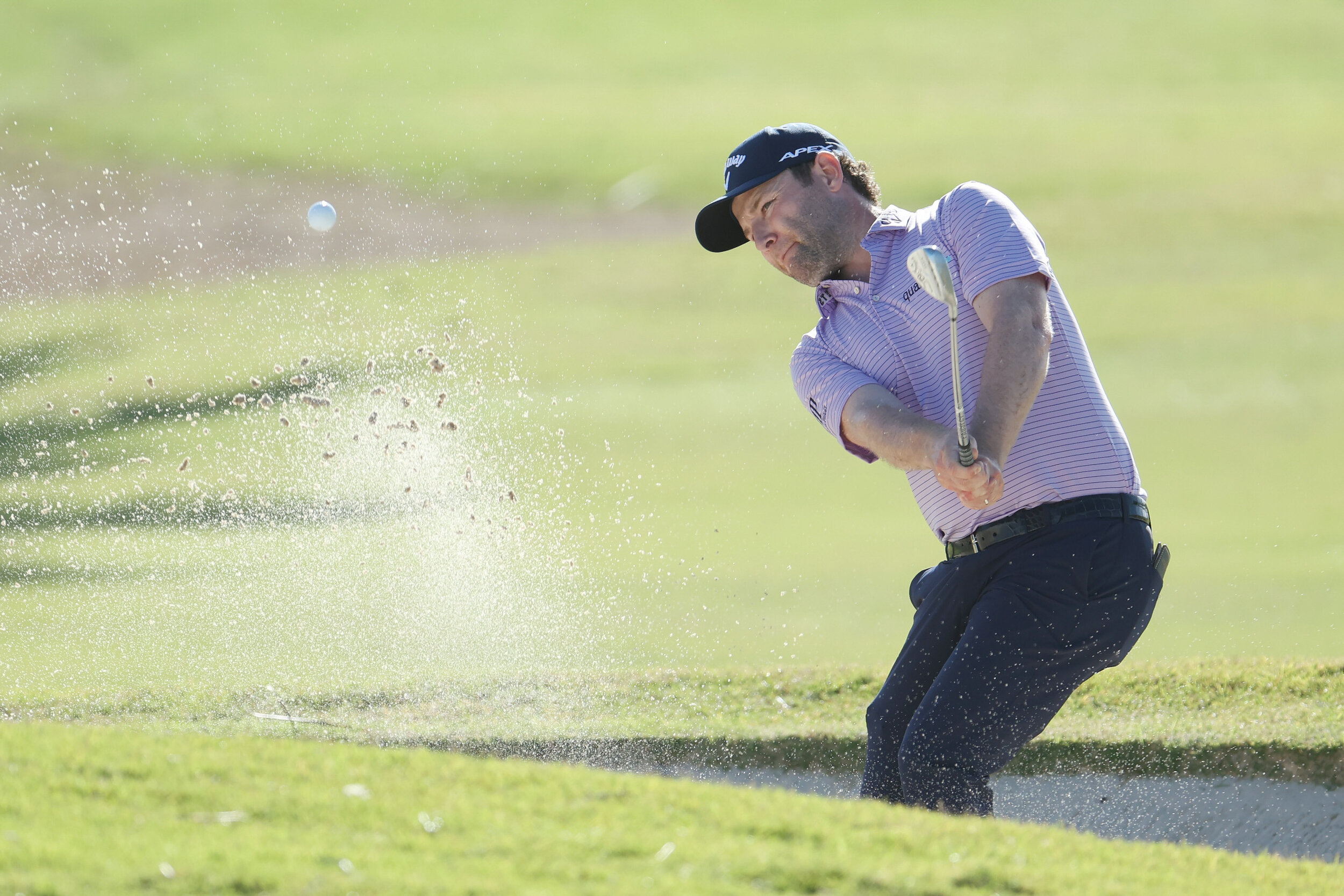 RIO GRANDE, PUERTO RICO - FEBRUARY 28:  Branden Grace of South Africa plays his third shot on the 15th hole during the final round of the Puerto Rico Open at the Grand Reserve Country Club on February 28, 2021 in Rio Grande, Puerto Rico. (Photo by A