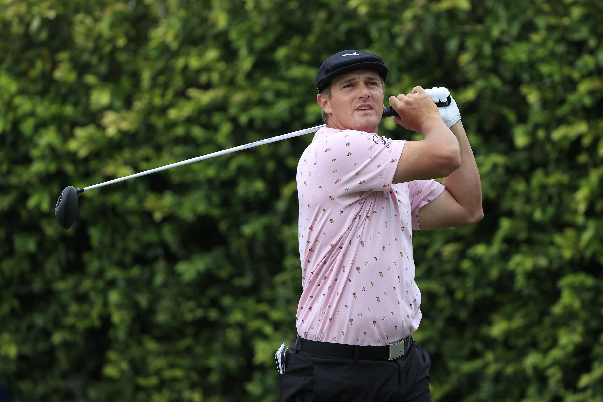  ORLANDO, FLORIDA - MARCH 06: Bryson DeChambeau of the United States plays his shot from the ninth tee during the third round of the Arnold Palmer Invitational Presented by MasterCard at the Bay Hill Club and Lodge on March 06, 2021 in Orlando, Flori