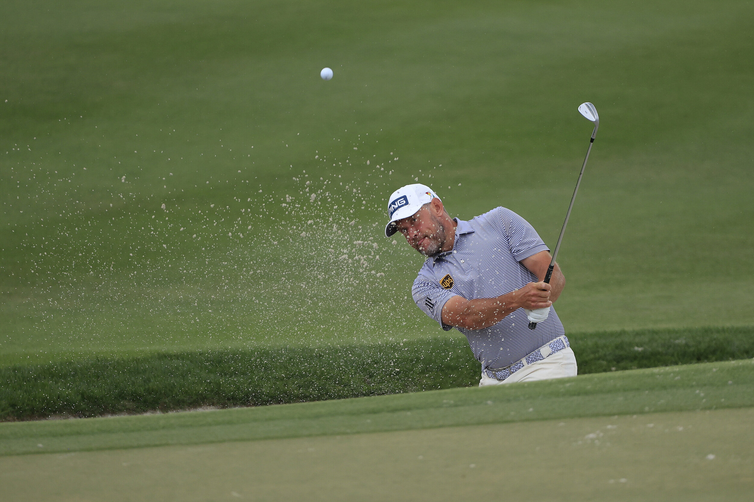  ORLANDO, FLORIDA - MARCH 06: Lee Westwood of England plays a second shot on the second hole during the third round of the Arnold Palmer Invitational Presented by MasterCard at the Bay Hill Club and Lodge on March 06, 2021 in Orlando, Florida. (Photo