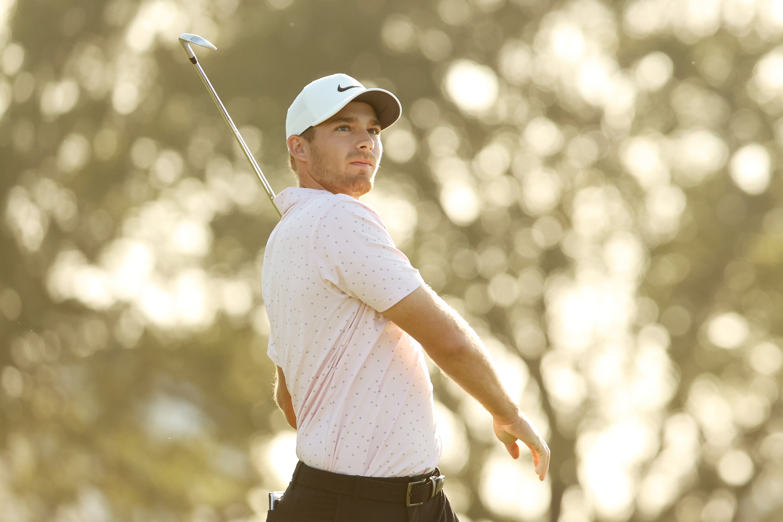  PALM BEACH GARDENS, FLORIDA - MARCH 18: Aaron Wise of the United States plays his shot from the fifth tee during the first round of The Honda Classic at PGA National Champion course on March 18, 2021 in Palm Beach Gardens, Florida. (Photo by Cliff H