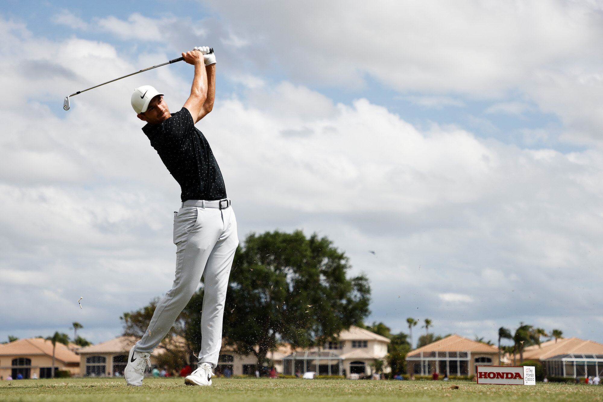  PALM BEACH GARDENS, FLORIDA - MARCH 20: Aaron Wise of the United States plays his shot from the fifth tee during the third round of The Honda Classic at PGA National Champion course on March 20, 2021 in Palm Beach Gardens, Florida. (Photo by Jared C
