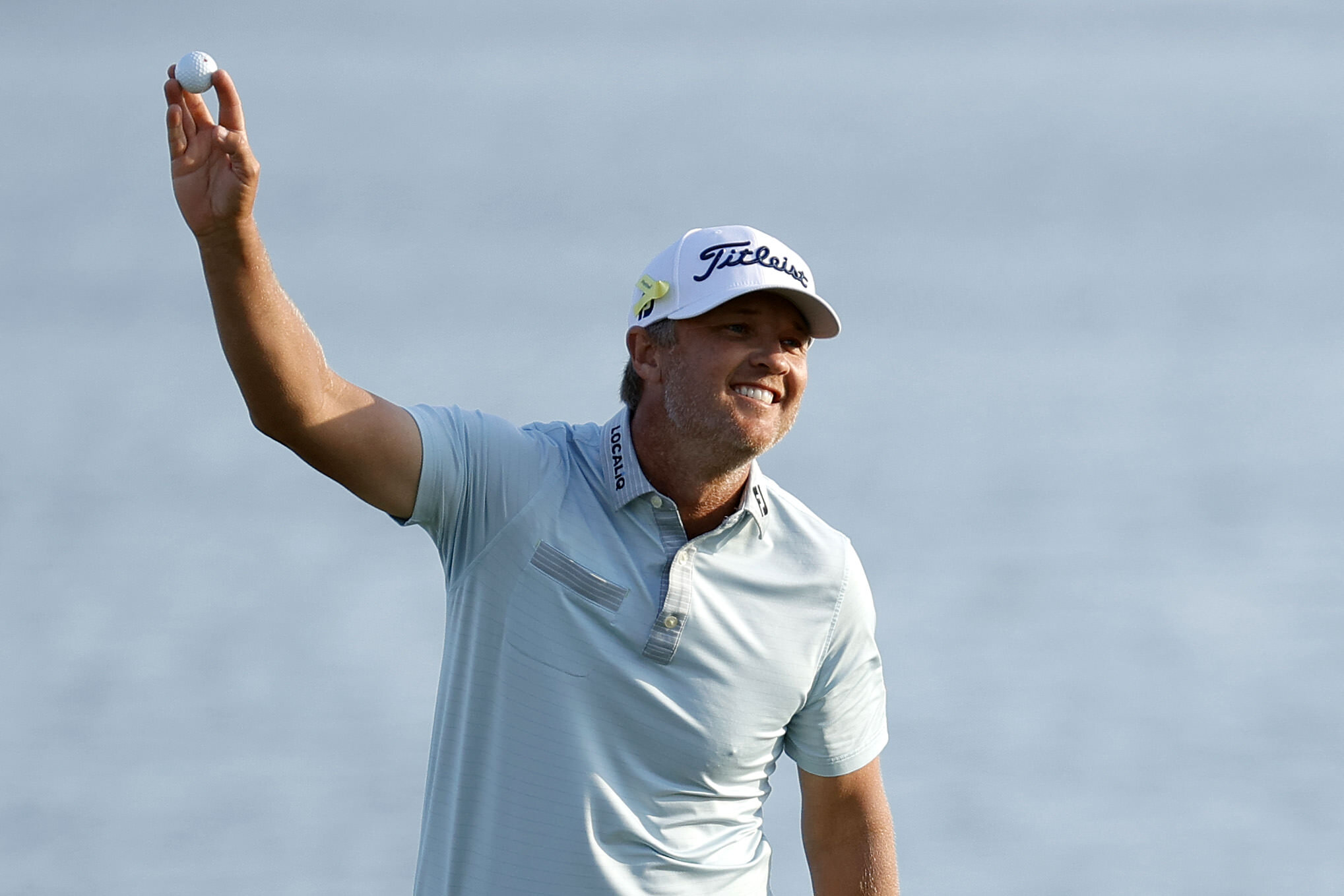  PALM BEACH GARDENS, FLORIDA - MARCH 21: Matt Jones of Australia celebrates on the 18th green after winning during the final round of The Honda Classic at PGA National Champion course on March 21, 2021 in Palm Beach Gardens, Florida. (Photo by Jared 
