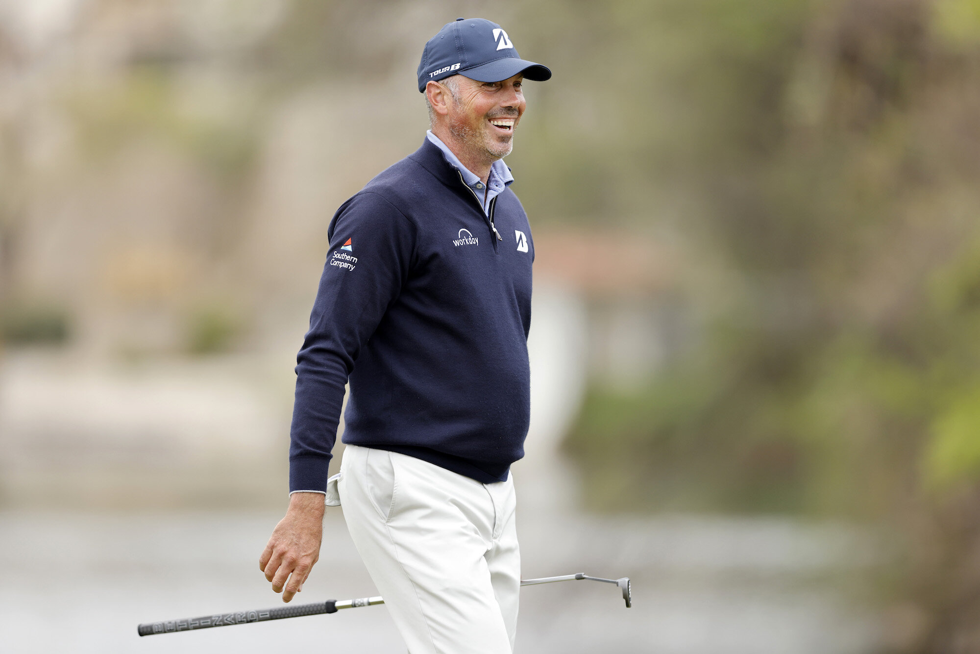  AUSTIN, TEXAS - MARCH 24: Matt Kuchar of the United States reacts on the 12th hole in his match against Justin Thomas of the United States during the first round of the World Golf Championships-Dell Technologies Match Play at Austin Country Club on 