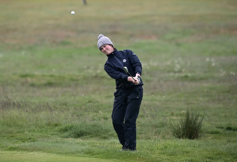 KILMARNOCK, SCOTLAND - JUNE 09: Aine Donegan on the 14th during Day Three of the R&A Womens Amateur Championship at Kilmarnock Golf Club on June 9, 2021 in Kilmarnock, Scotland. (Photo by Charles McQuillan/R&A/R&A via Getty Images)