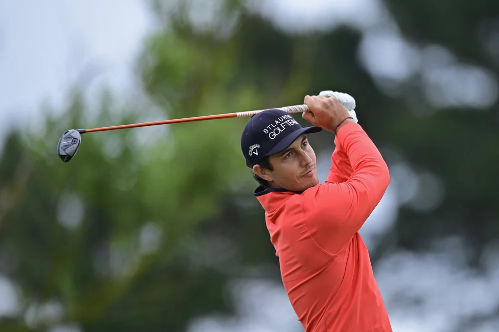 PLENEUF VAL ANDRE - JUNE 26: Julien Brun of France plays his first shot on the 1st hole during Day Three of the Open de Bretagne at Golf Bluegreen de Pleneuf Val Andre on June 26, 2021 in Pleneuf, France. (Photo by Aurelien Meunier/Getty Images)