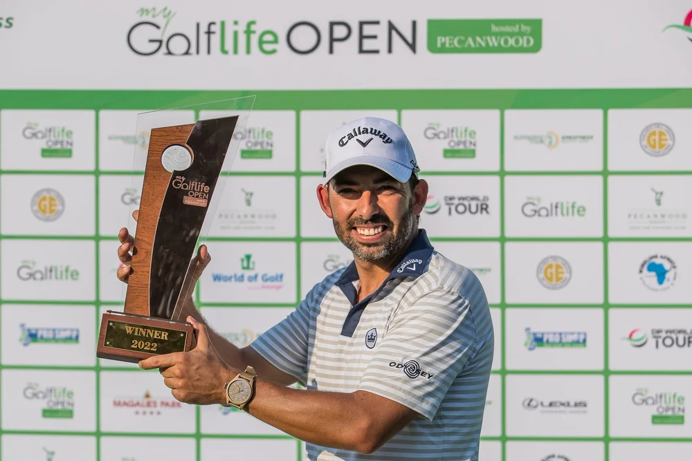Pablo Larrazábal at trophy presentation during day 4 of the MyGolfLife Open hosted by Pecanwood