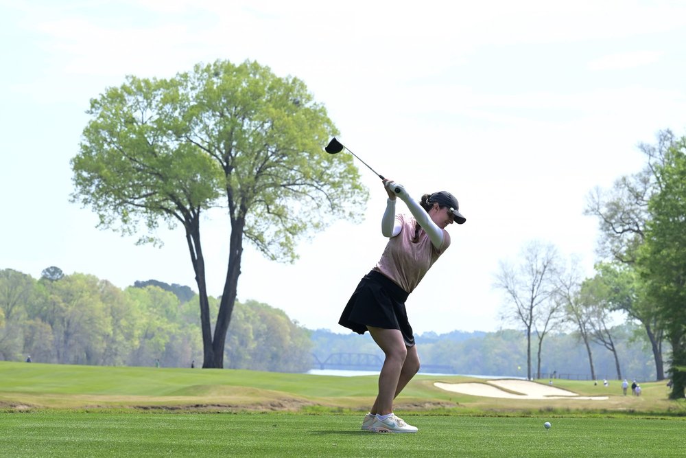 Lauren Walsh of Ireland plays her stroke from the No. 4 tee during round one of the Augusta National Women's Amateur at Champions Retreat Golf Club, Wednesday, March 30, 2022.