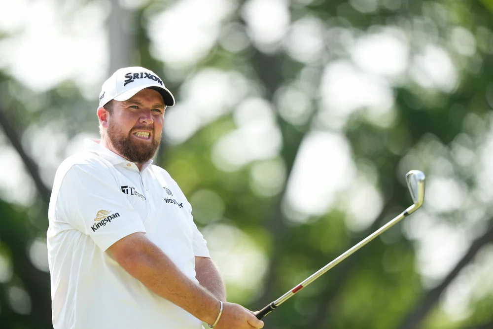 TULSA, OK - MAY 19: Shane Lowry of Ireland hits his shot from the 14th tee during the first round of the 2022 PGA Championship at the Southern Hills on May 19, 2022 in Tulsa, Oklahoma. (Photo by Darren Carroll/PGA of America)