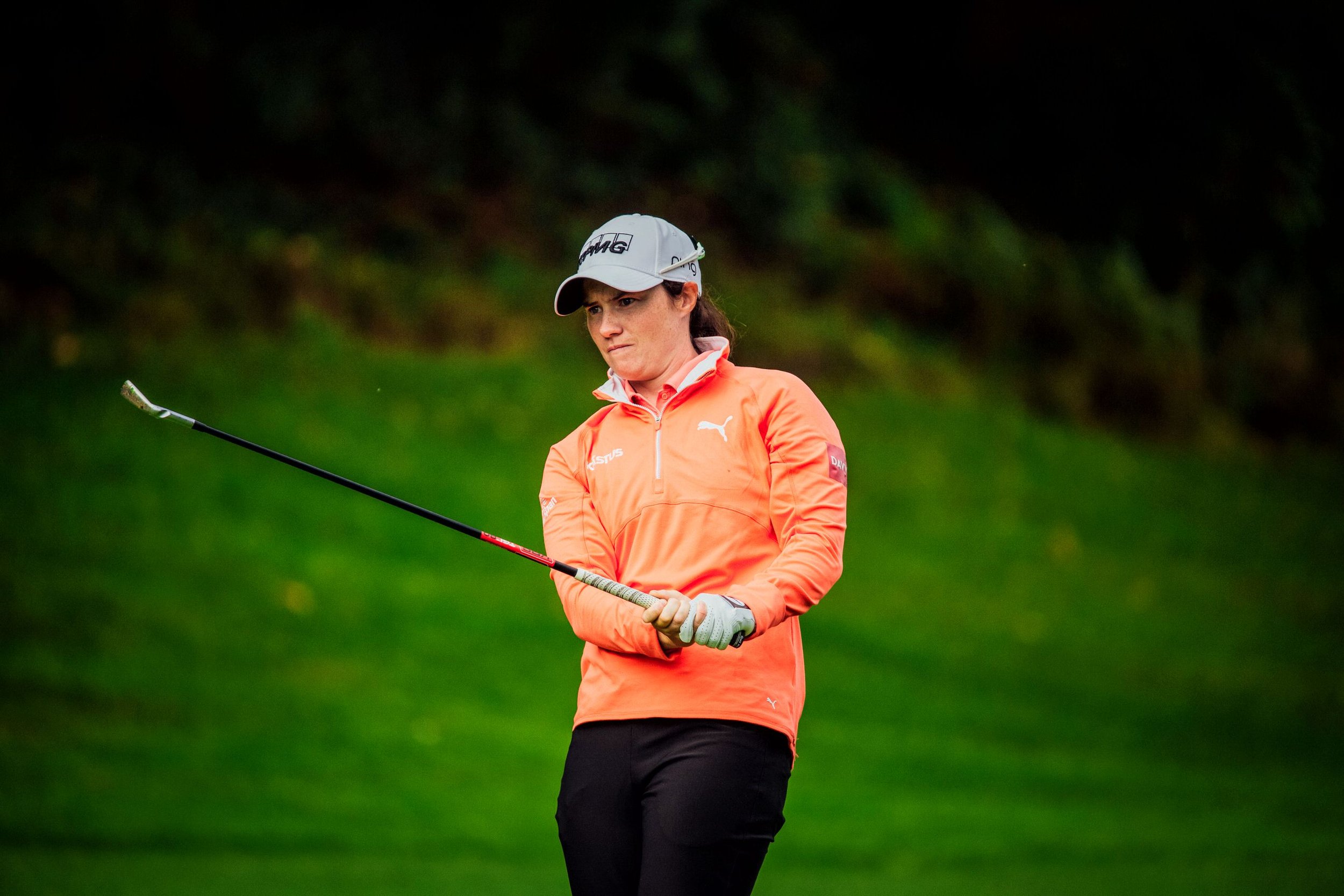  No Repro FeeLeona Maguire pictured playing the 8th hole on her opening round of the KPMG Women's Irish Open in Dromoland Castle Golf Club, Newmarket On Fergus, Clare today.Pic. Brian Arthur 