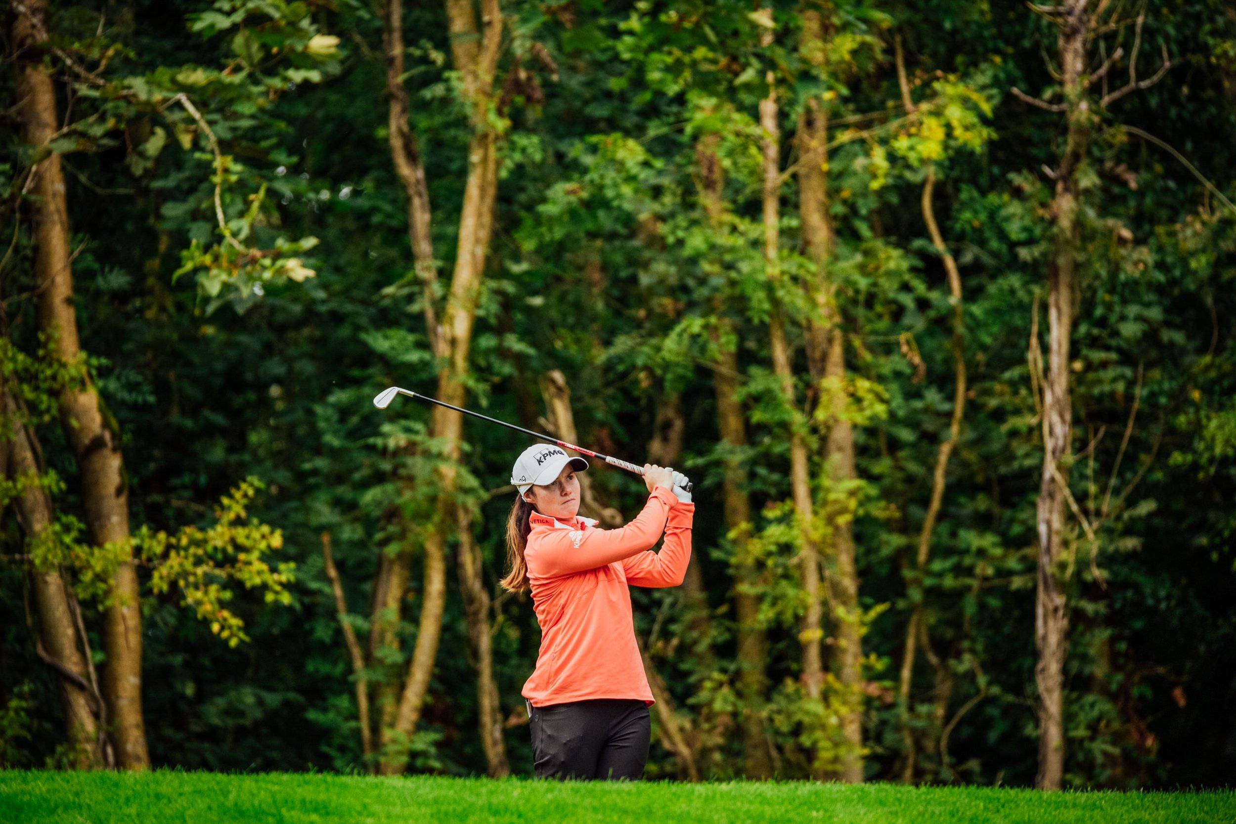  No Repro FeeLeona Maguire pictured playing her the 7th hole opening round of the KPMG Women's Irish Open in Dromoland Castle Golf Club, Newmarket On Fergus, Clare today.Pic. Brian Arthur 