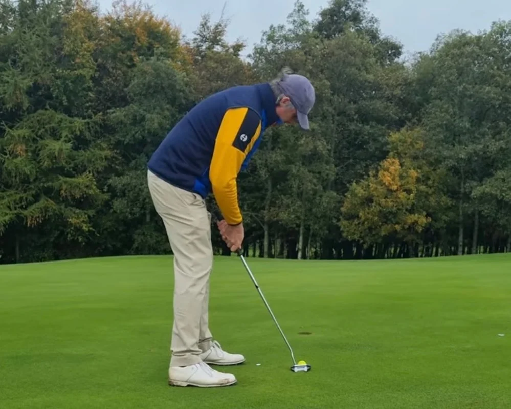 David Ryan prepares to brush in another putt in the Munster PGA outing at Ballyneety Golf Club