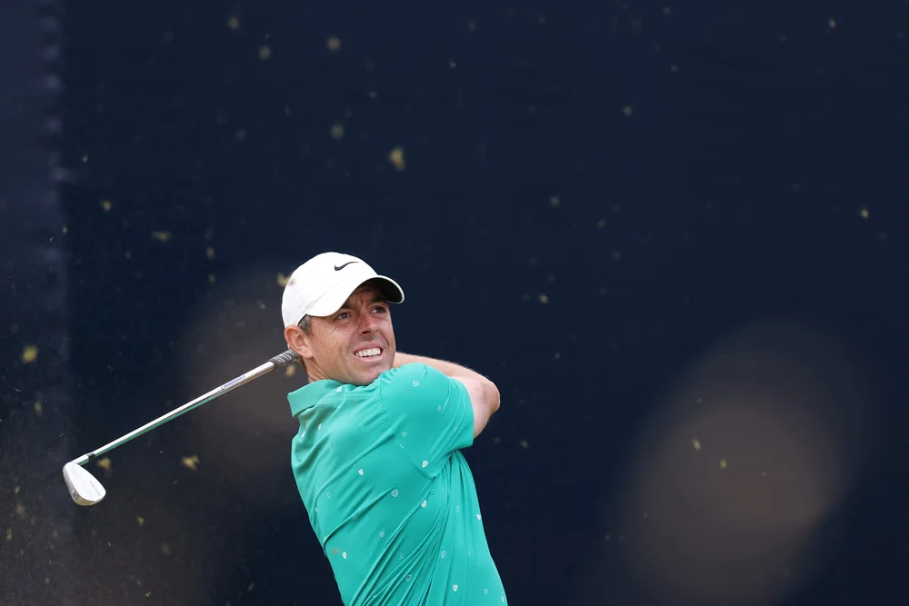 Rory McIlroy  during The Open last year.  Photo by Charlie Crowhurst/R&A via Getty Images