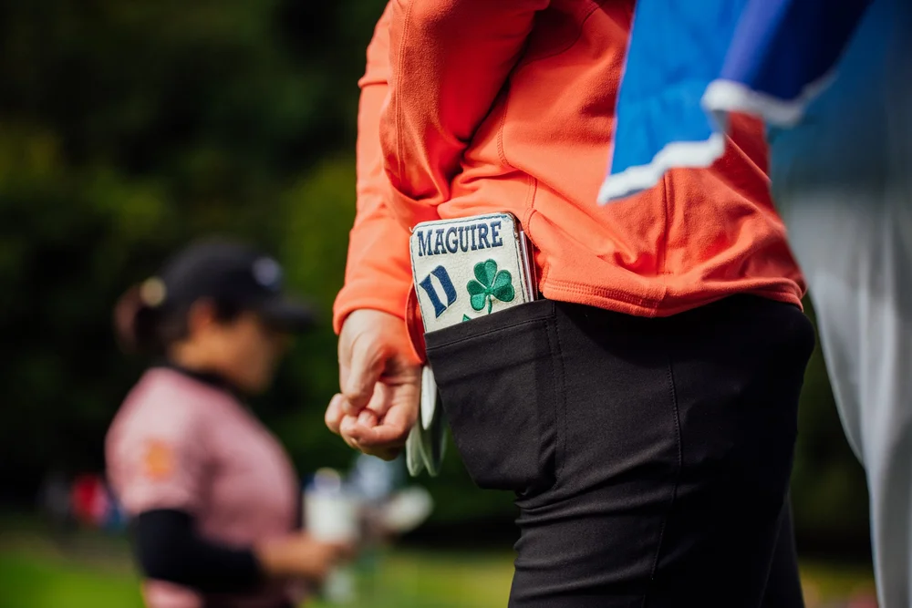 Leona Maguire's yardage book holder. Picture: Brian Arthur