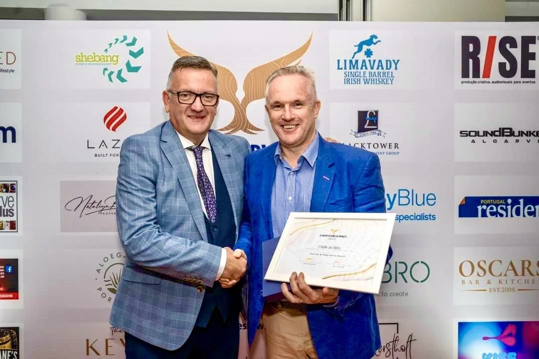 Clubs To Hire lands prestigious Tourism and Hospitality Award in the Algarve