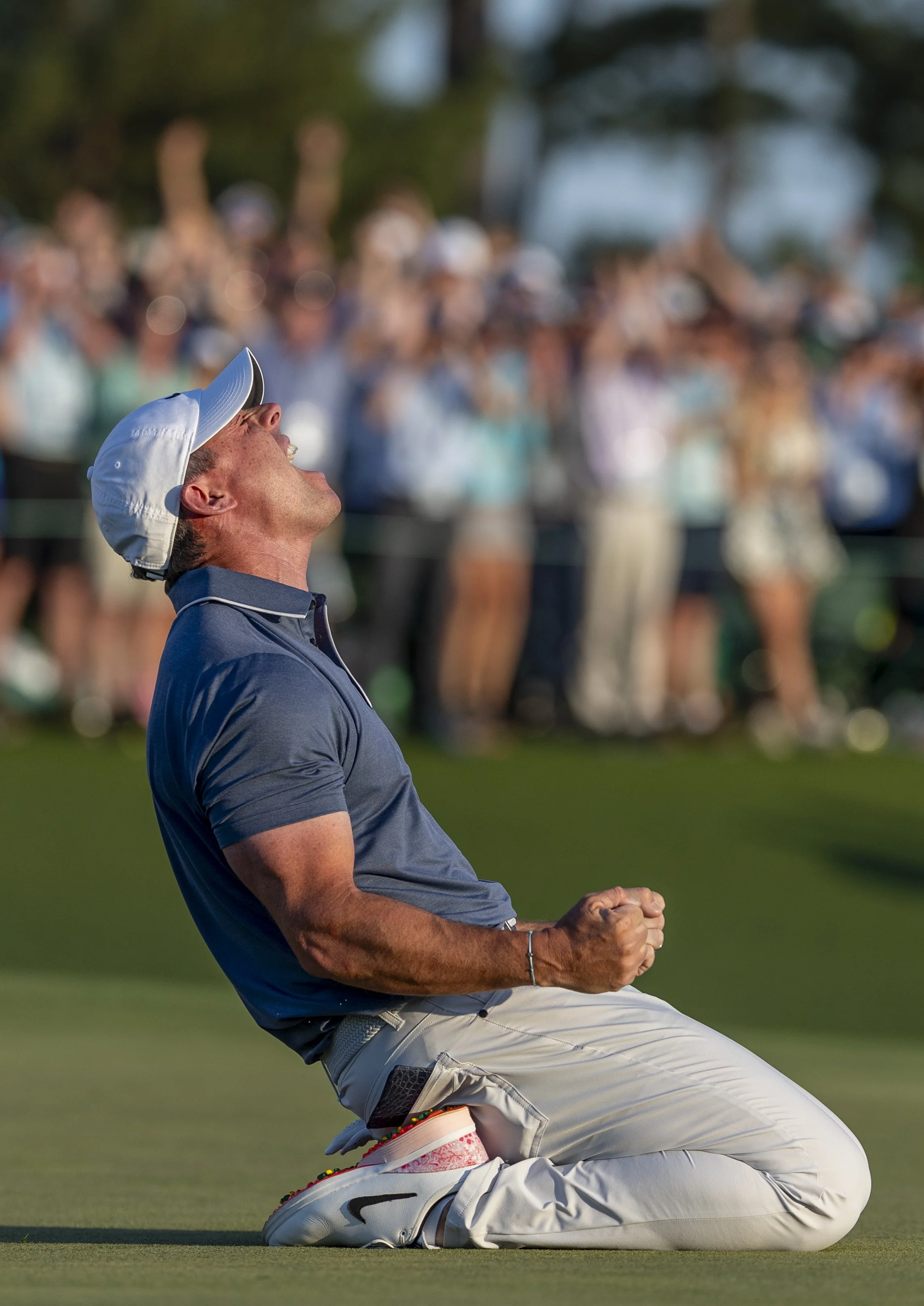 Masters champion Rory McIlroy in  his moment of triumph last year. Picture: Augusta National