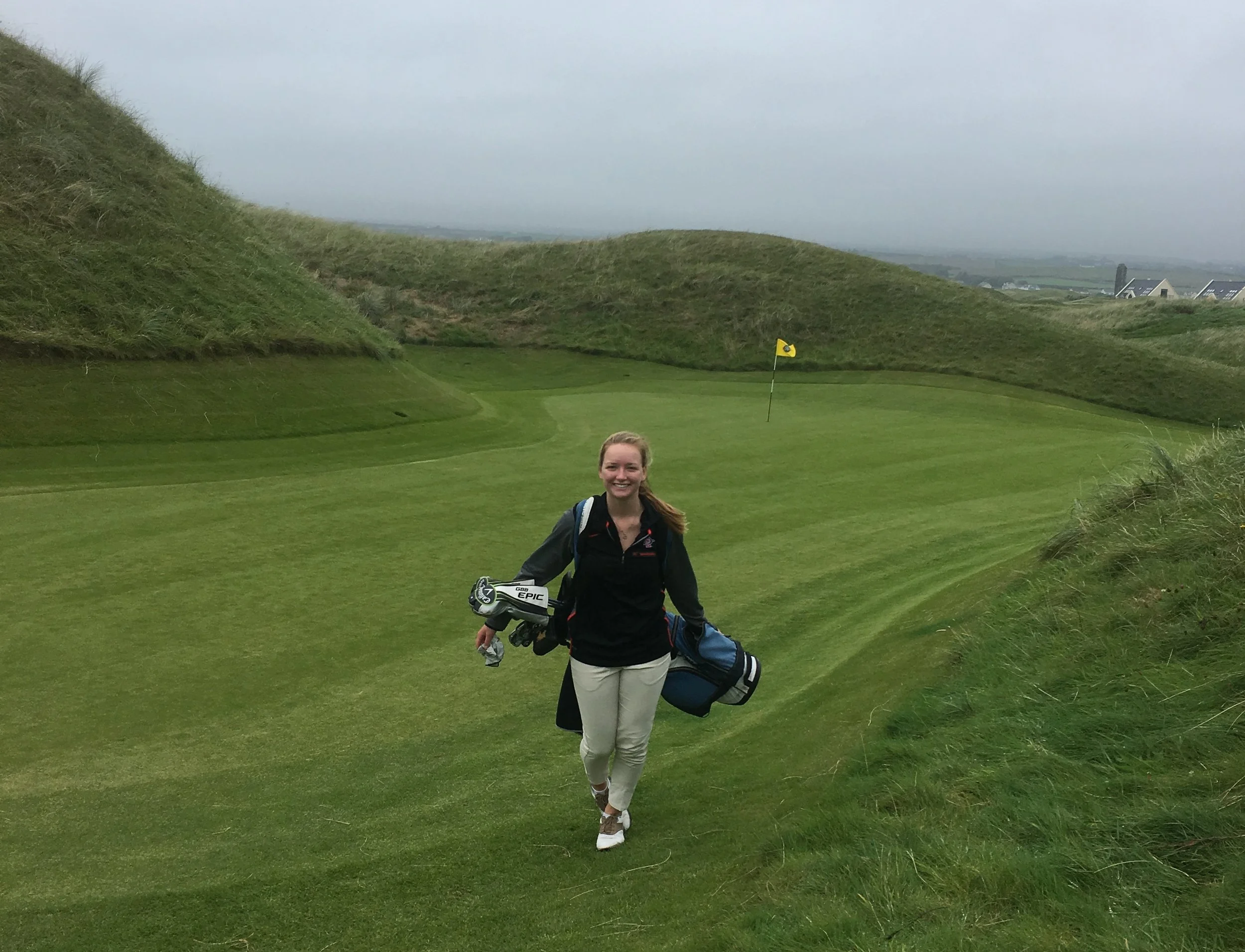 Libby Fleming in action at Lahinch.