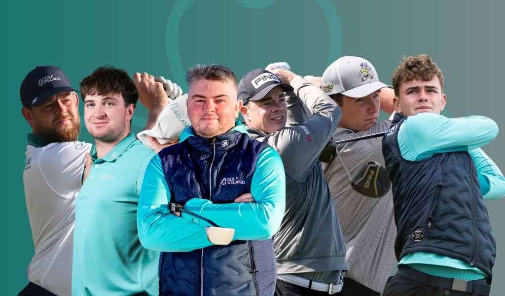 The Irish European Men's Team Championships team set to compete at Killarney Golf & Fishing Club this week (L-R) Matthew McClean, Thomas Higgins, Gavin Tiernan, Caolan Rafferty, Stuart Grehan, John Doyle.