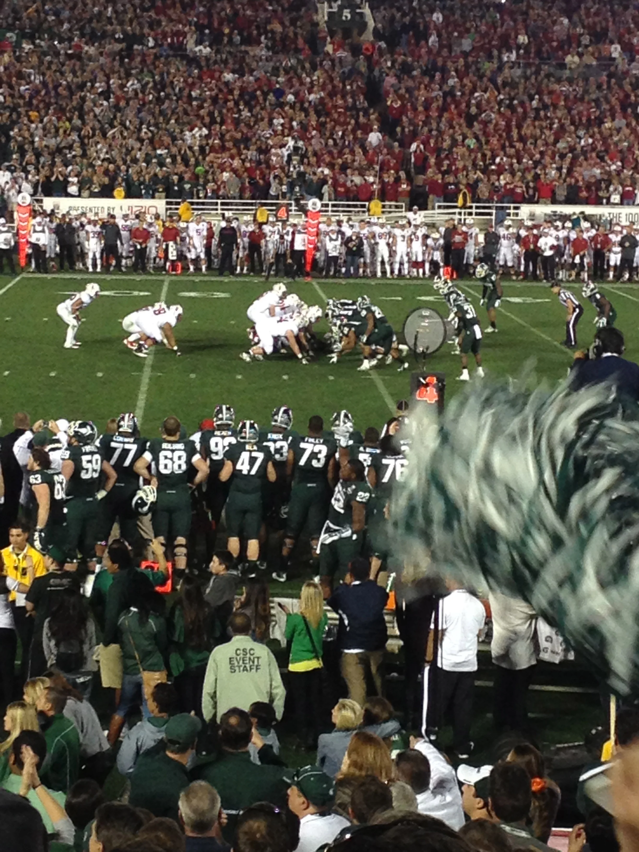 Spartan defense makes a key stop at the Rose Bowl