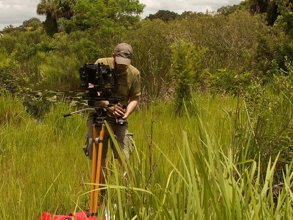 On location, taking light meter readings for the 4x5 Large Format camera.