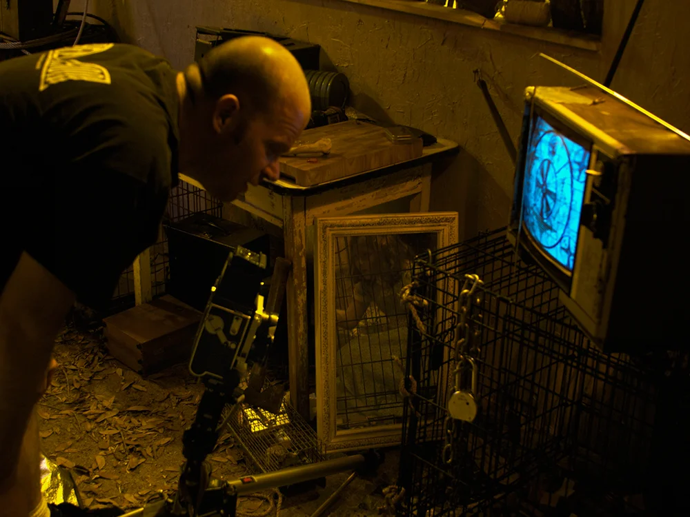 On set, directing talent for "The Scavenger of Human Sorrow".
