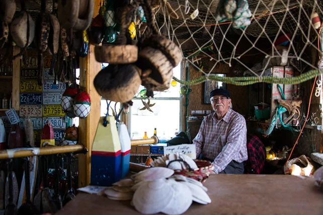 Owner, Roger H. Crooks, of the Buoy Shack at 72 Peggy's Point Road, Nova Scotia