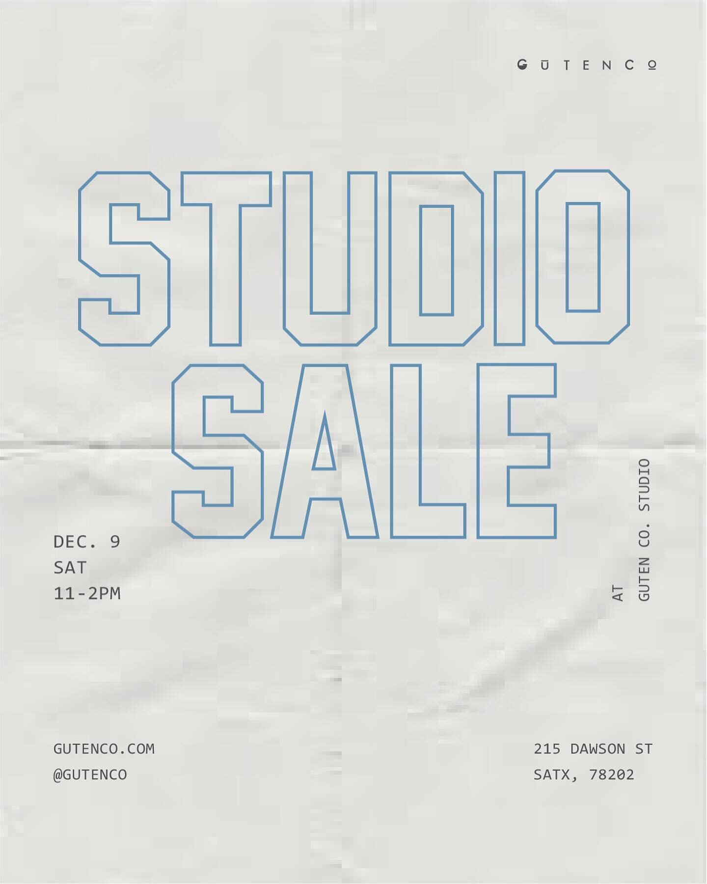The time is here again! I&rsquo;ve had my busiest production year yet and I have loads of work to share. Come by the studio next Sat (Dec 9th) to visit and shop seconds, one-off pieces and get access to first batches of new designs that will be relea