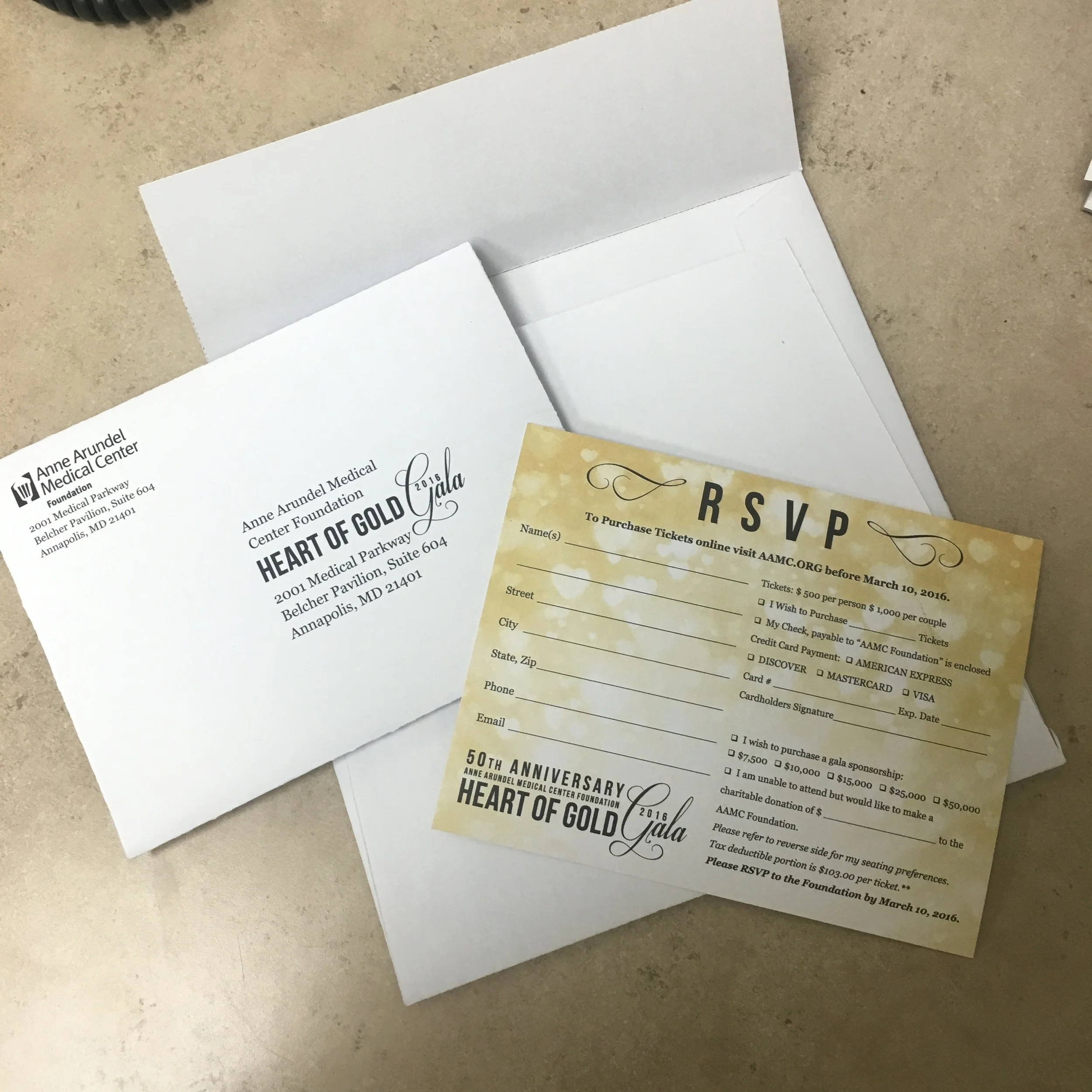 AAMC Heart of Gold Gala Invitation Mockup