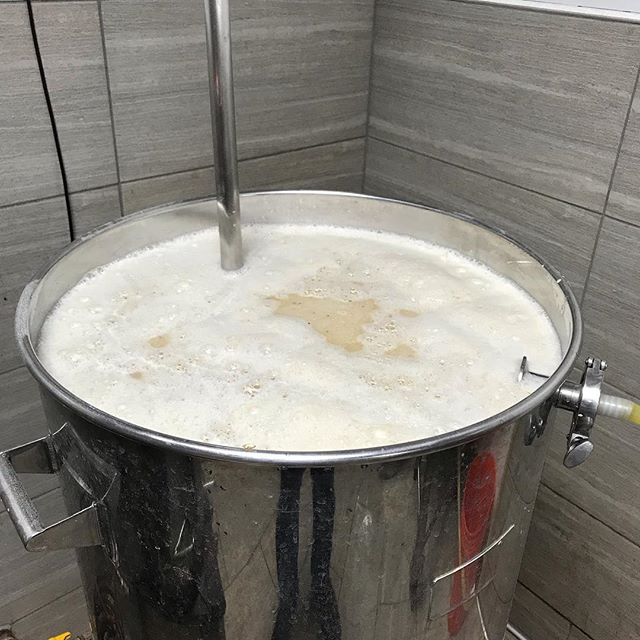 105 lbs of grain. Mash Tun is full up for what should be a 10% rendition of the Red Tap Barleywine.