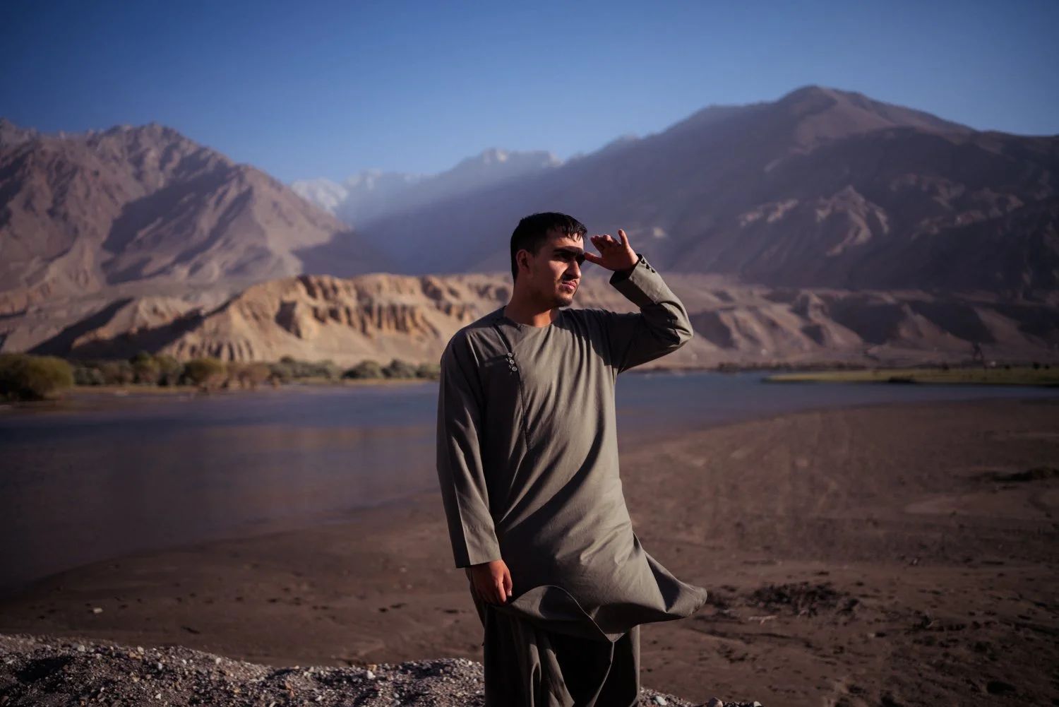  Faisal in front of the mountains around Eskazar, Badakhshan 