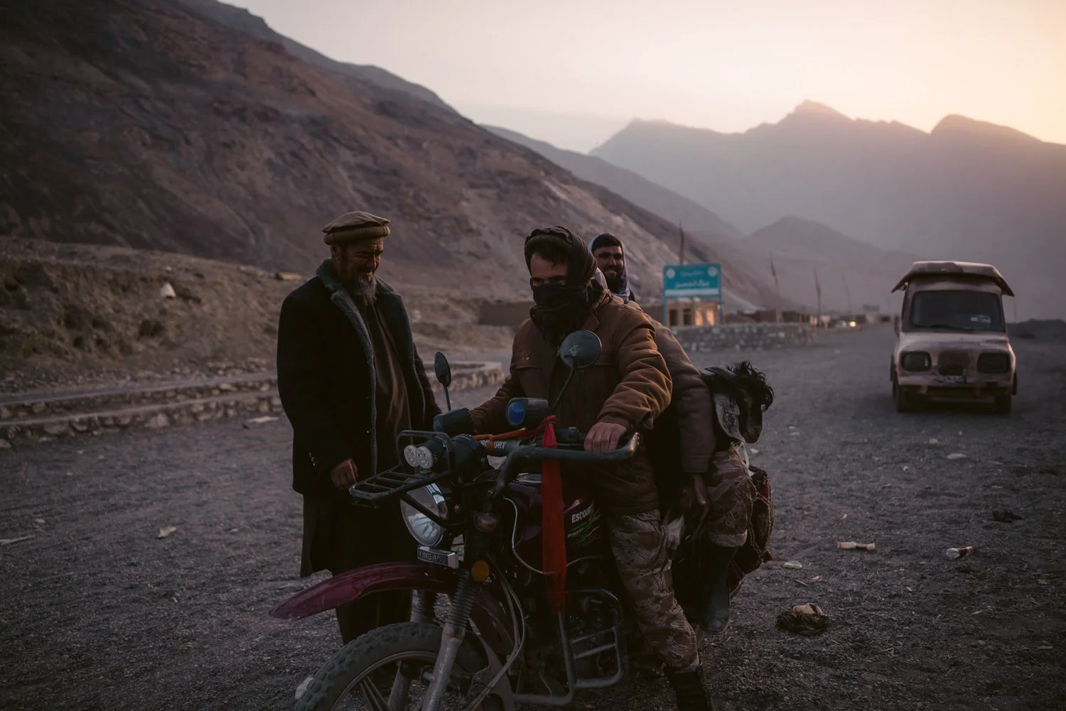  A sheep is strapped on a motorbike to be sold at a market near Eskazar 
