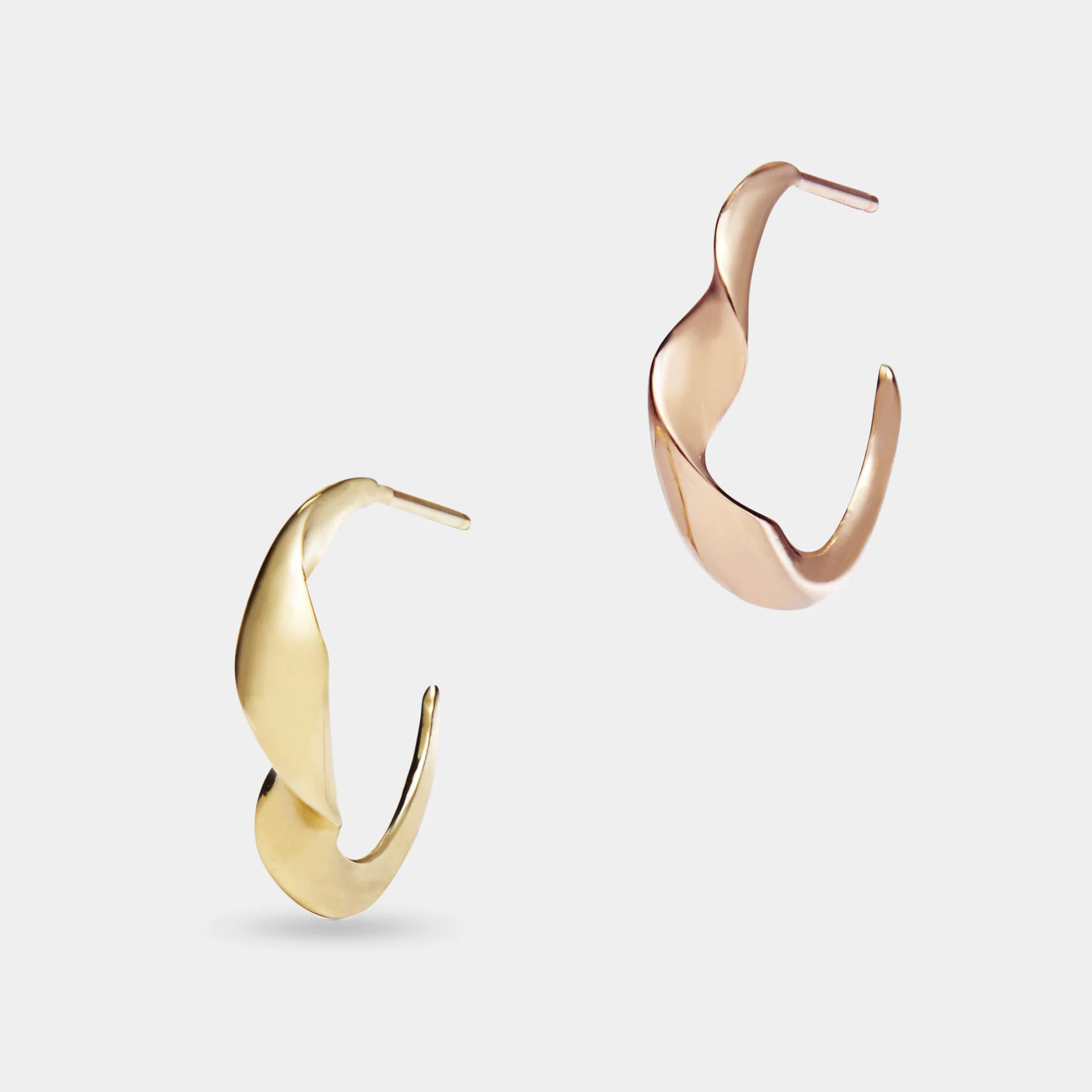 Swirl Gimmel Hoop Earrings