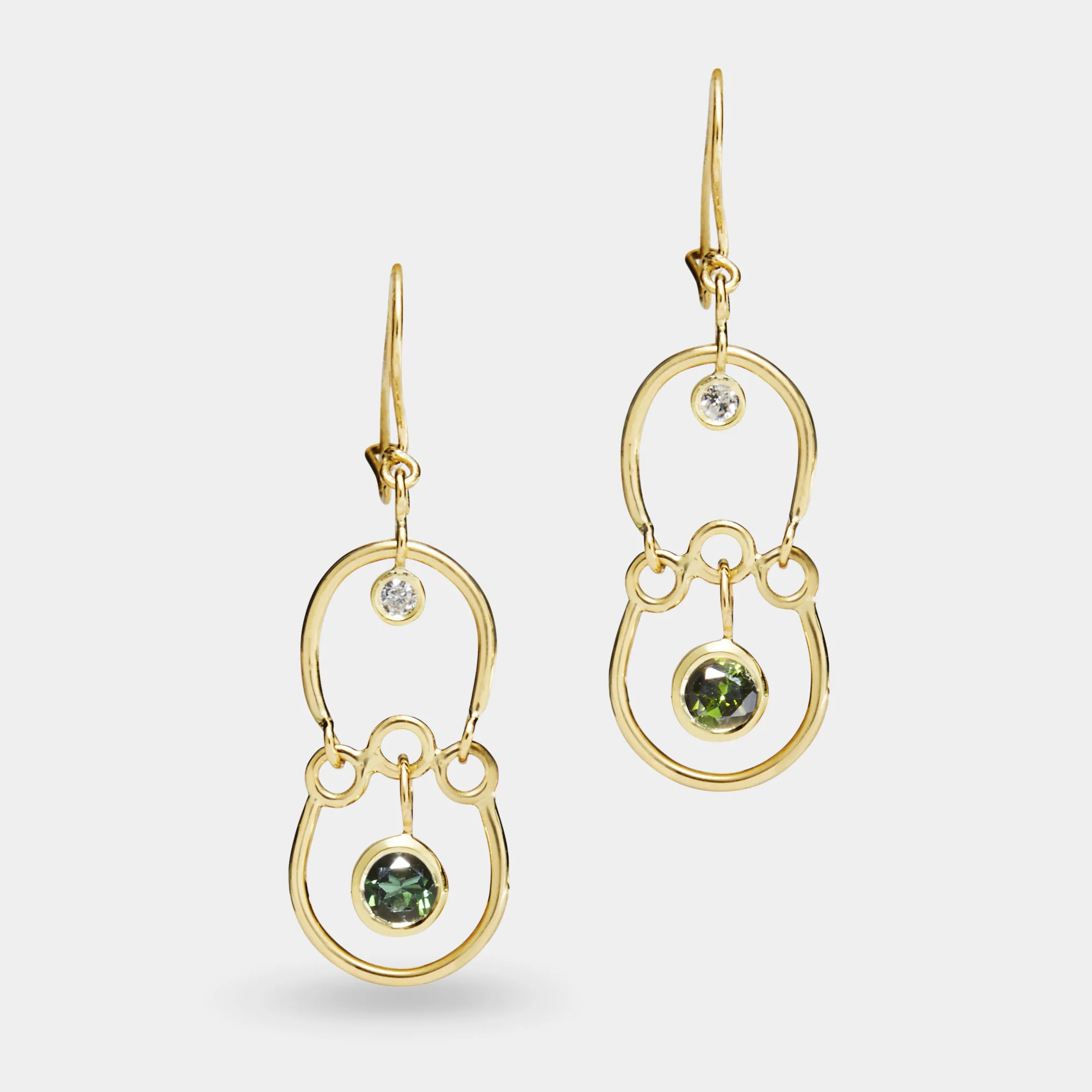 Dangle Earrings with Tourmaline