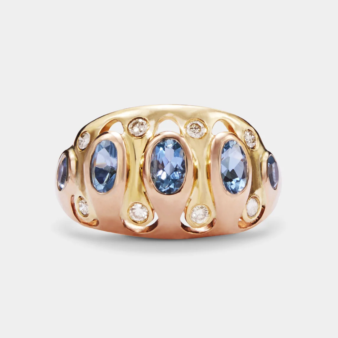 Jigsaw Ring with Aquamarine
