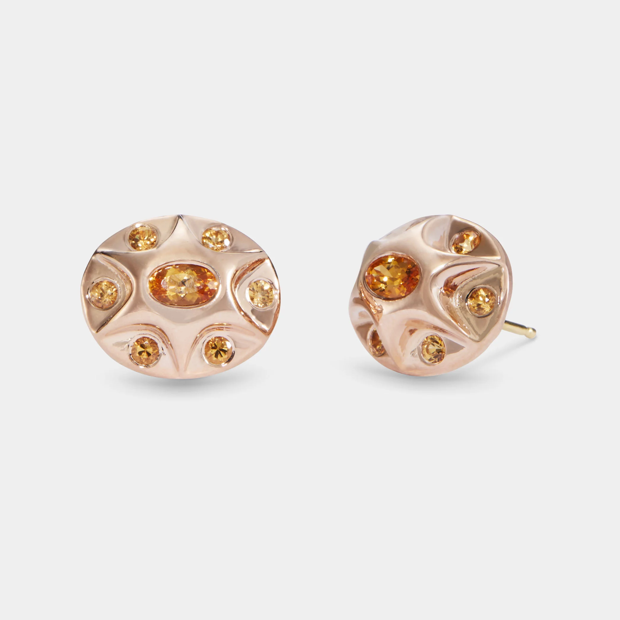Sagan Stud Earrings with Mandarin Garnet 