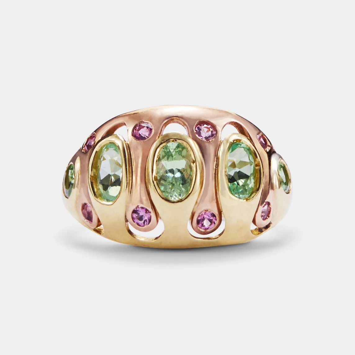 Jigsaw Ring with Tsavorite Garnet
