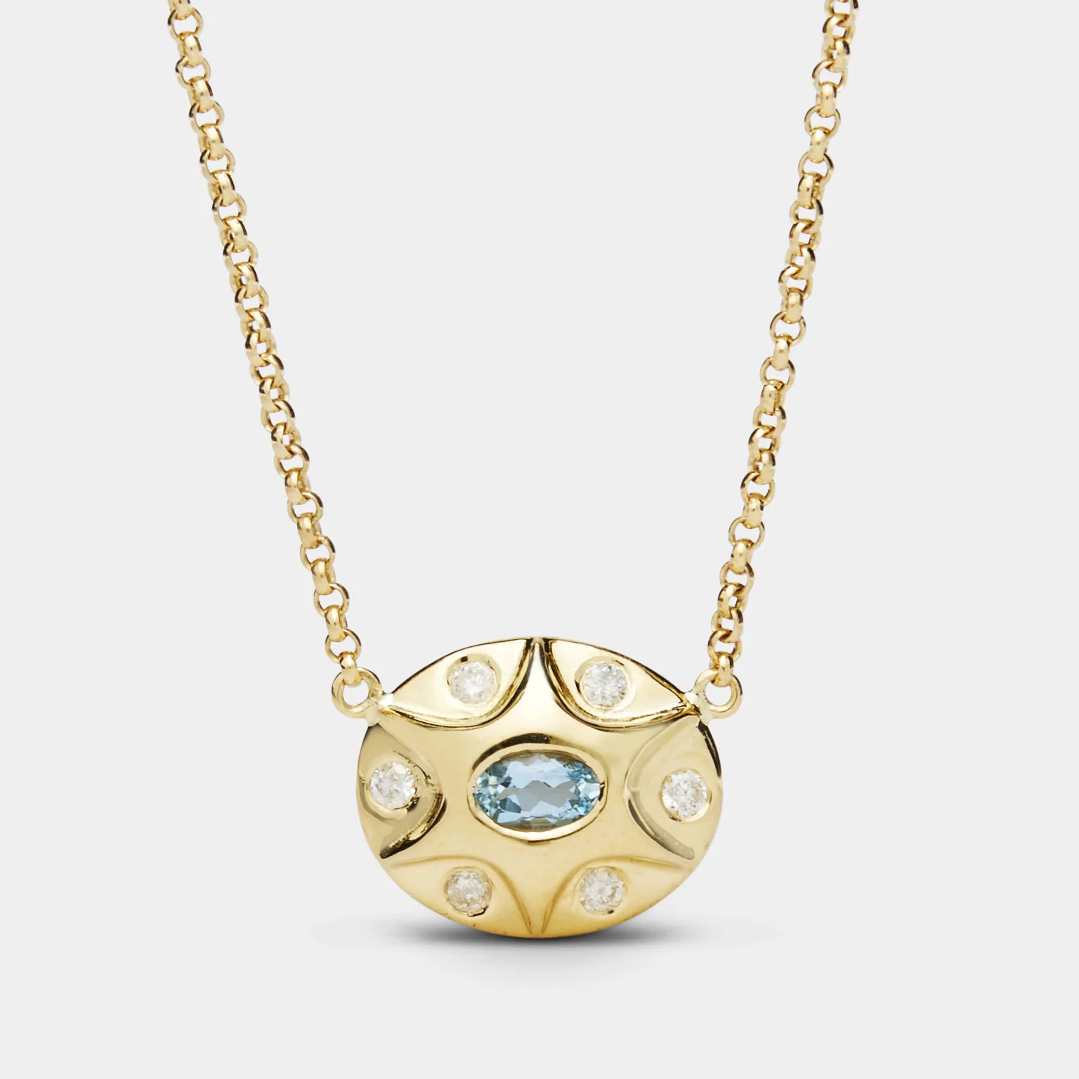 Petite Sagan Necklace with Aquamarine