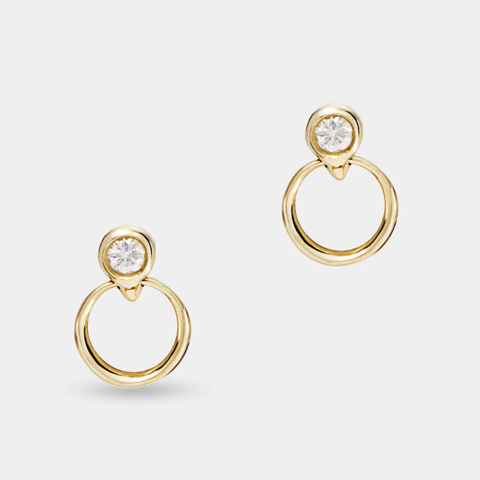 Petite Dew Door Knocker Earrings with Diamond
