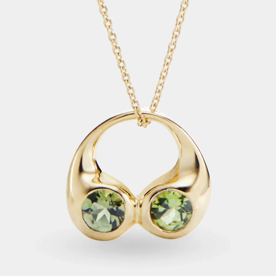 Janus Necklace with Green Tourmaline