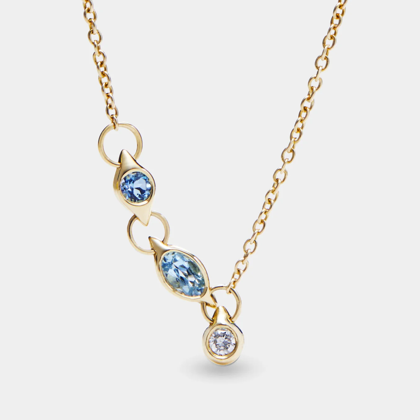 Faucet Necklace with Aquamarine