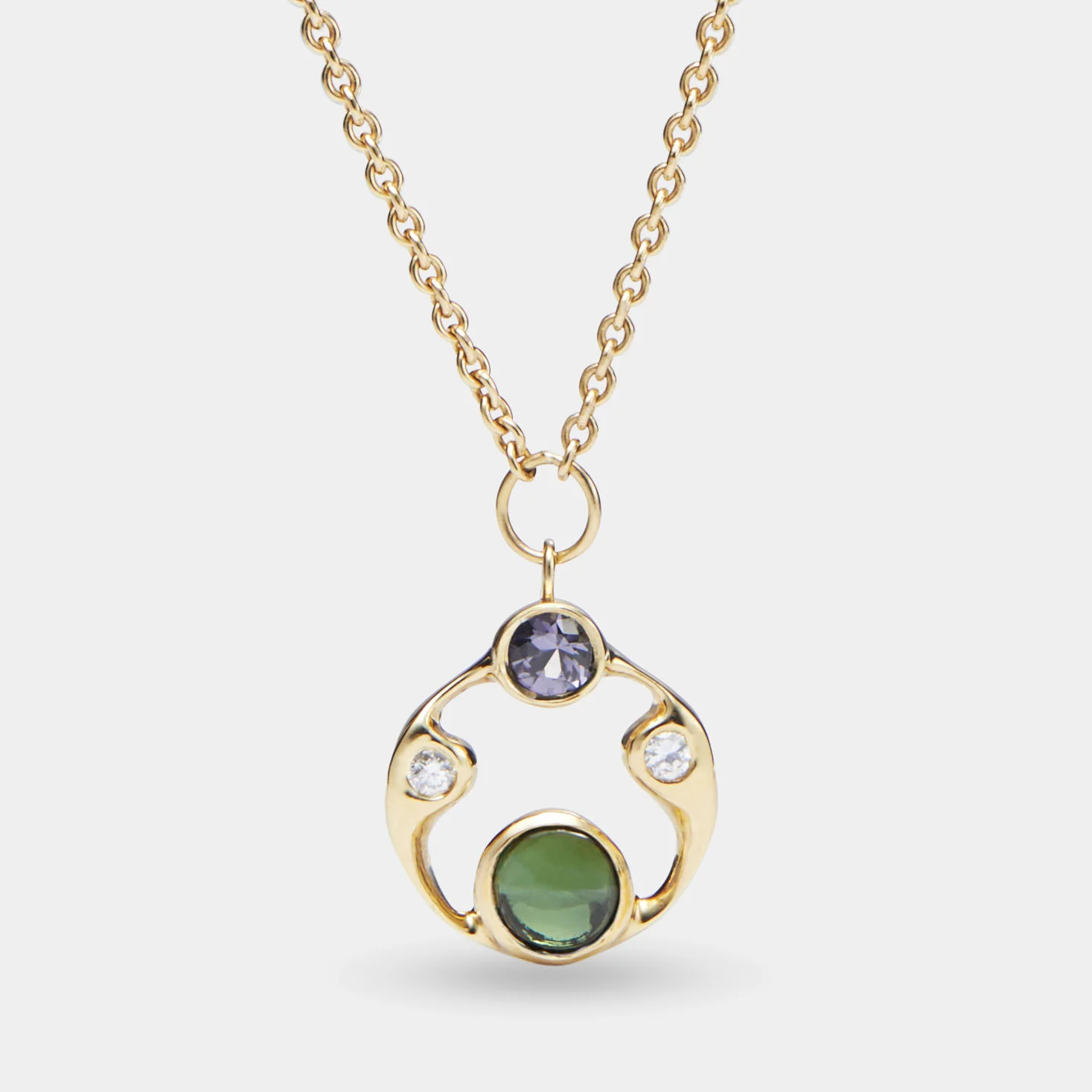 Amulet Necklace with Green Tourmaline