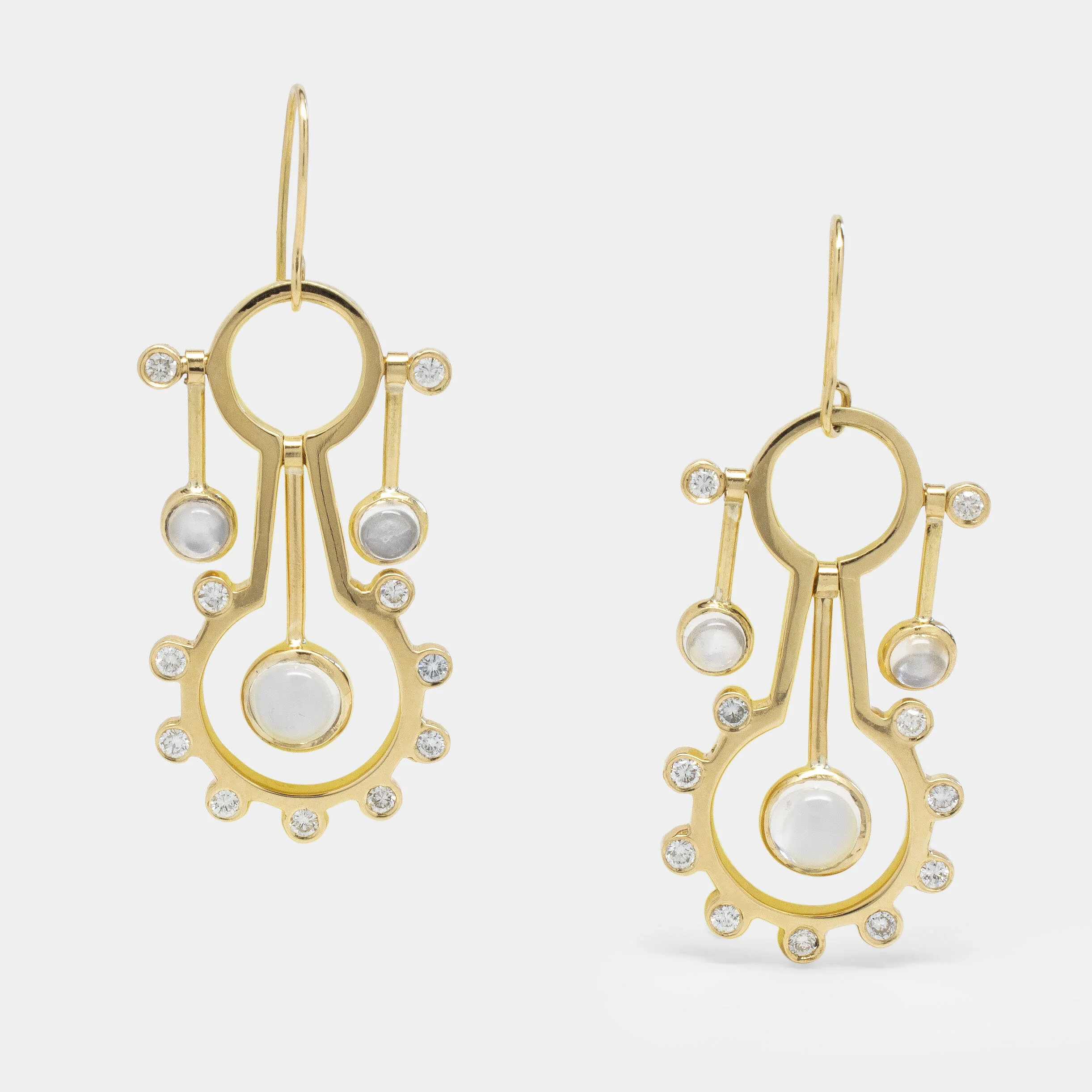 Pollux Earrings with Moonstone