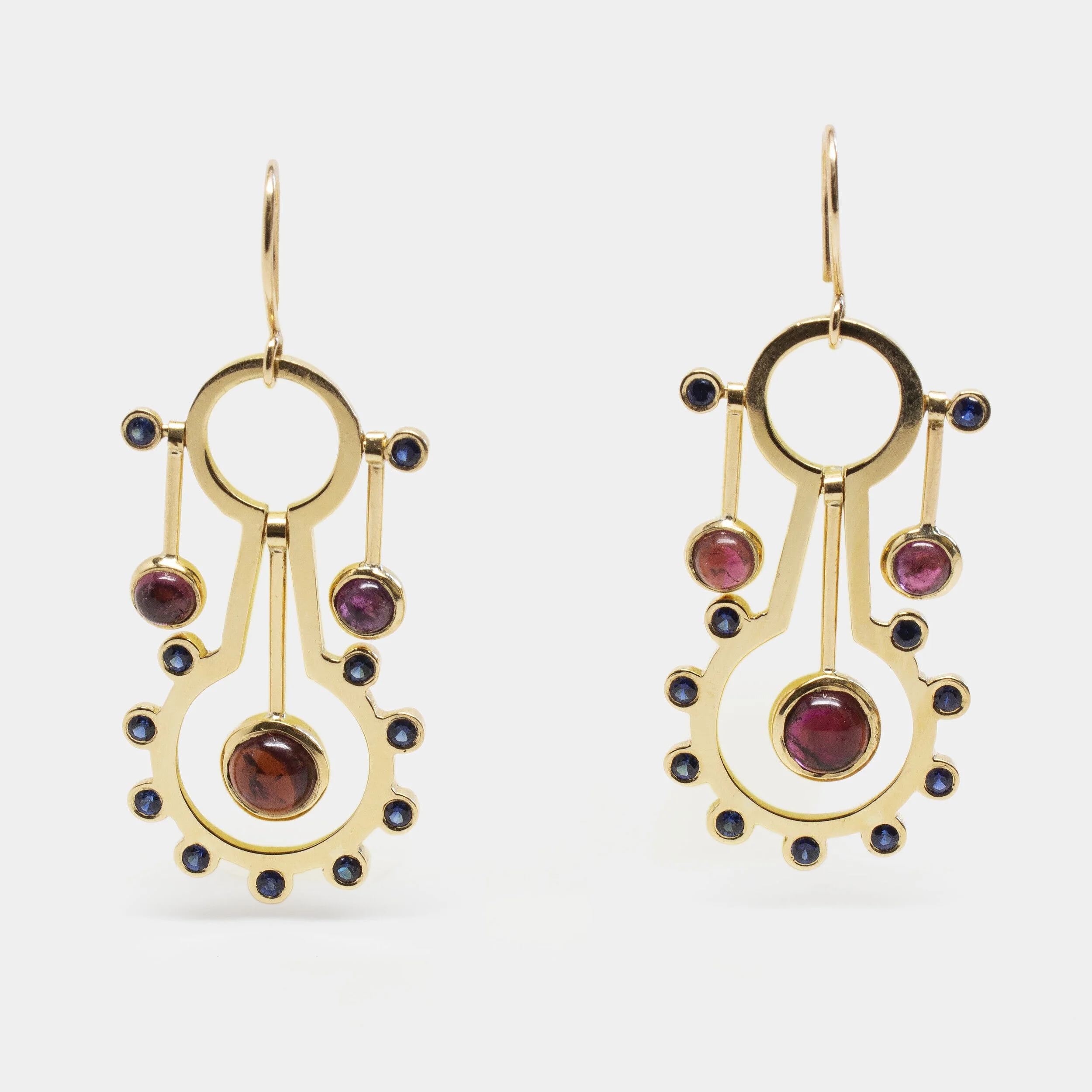 Pollux Earrings with Tourmaline 