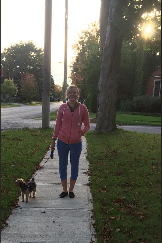  Natalia walks with her buddy Arnold in Stouffville 