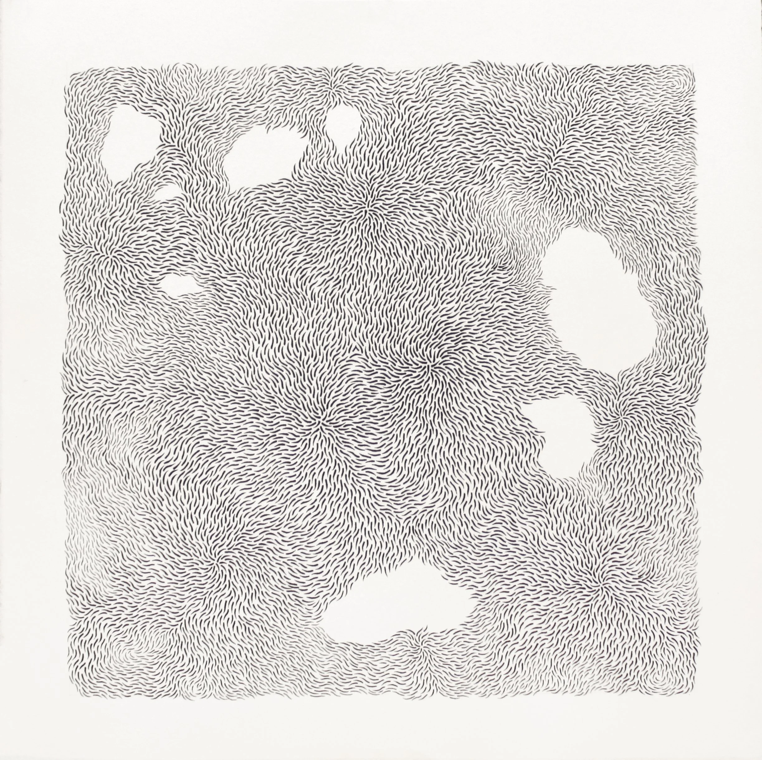 Bulging Square 1 (2023) pen and paper, 14”x14” (Copy)