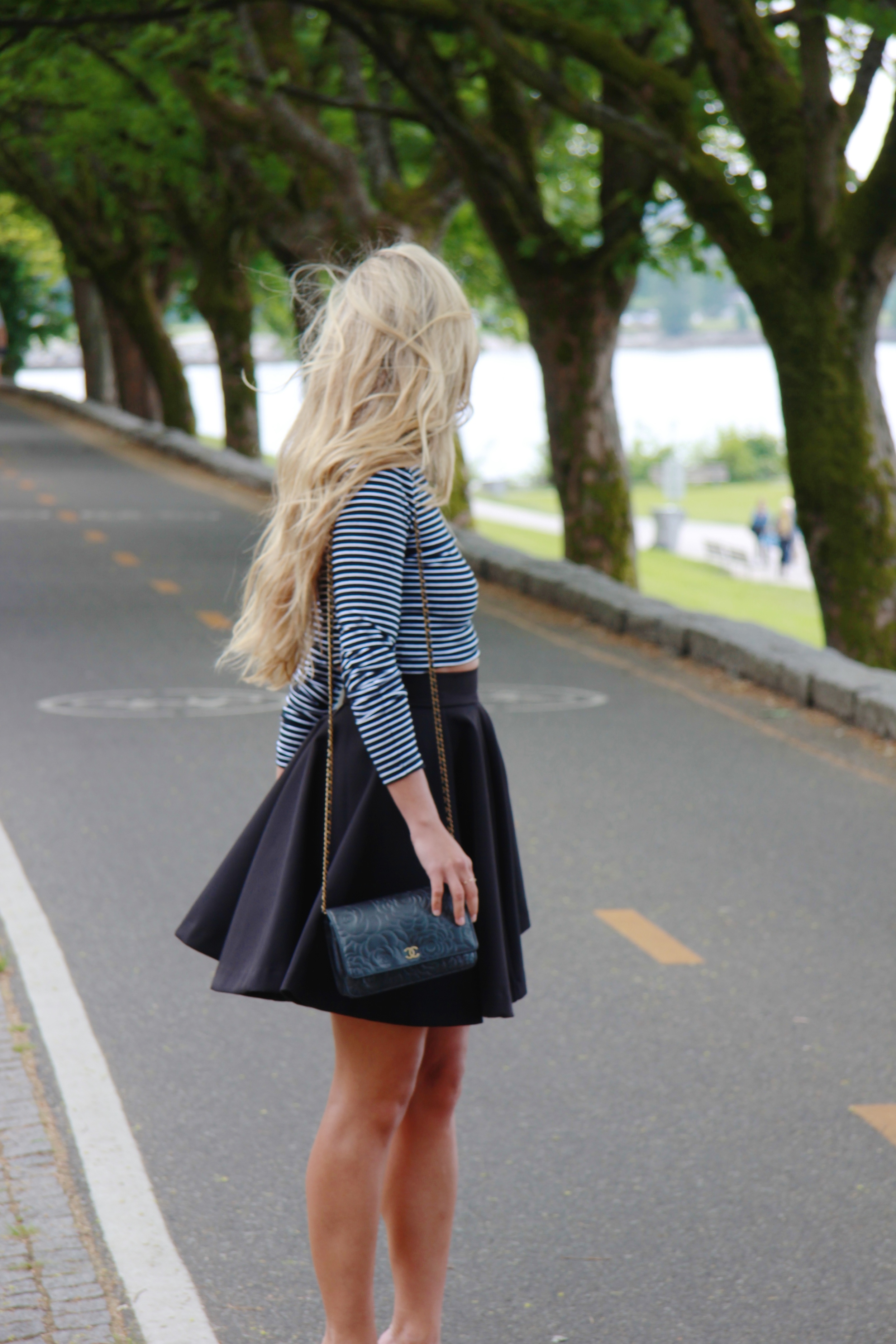Wearing Beginning Boutique Dress , Romper & Top. Isabel Marant Sandals, Chanel Bag, Céline Shades AQAQ Skirt, Alexander Wang Mules