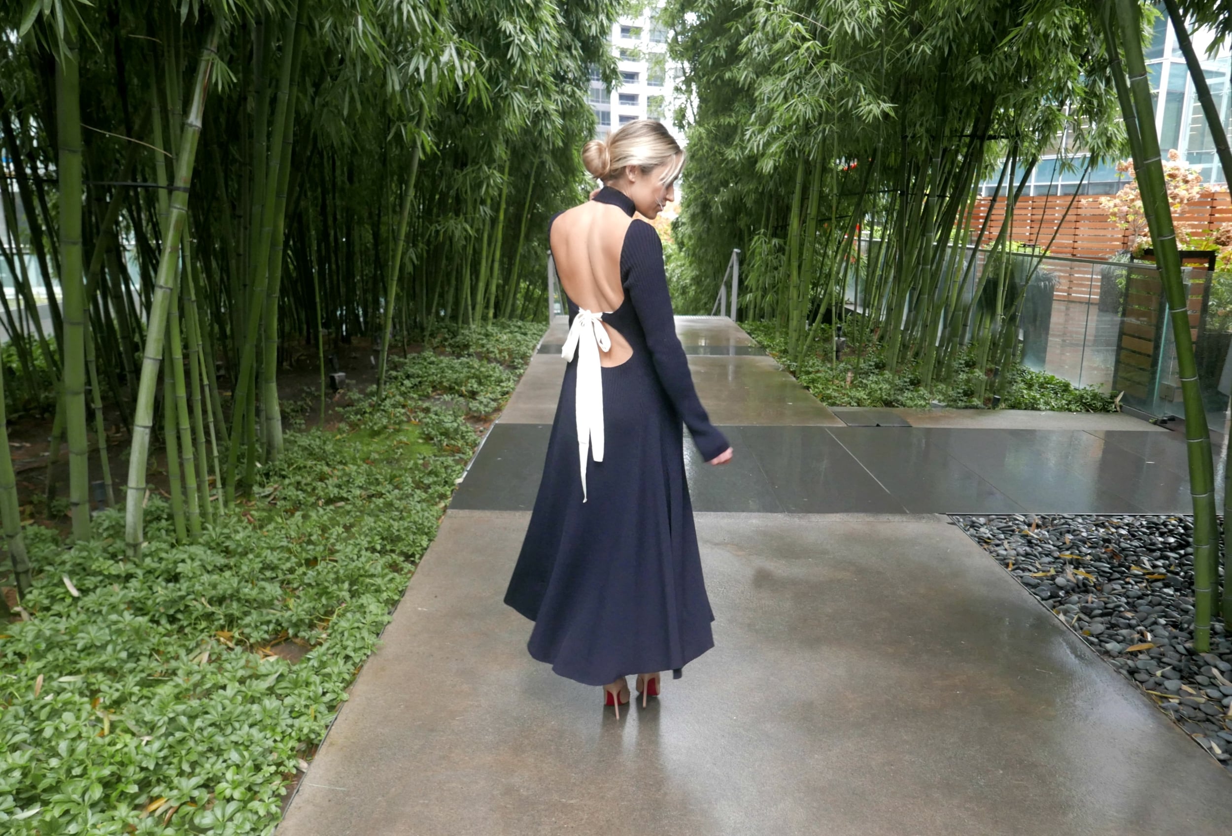 Célne Dress & Saint Laurent Clutch via Nordstrom , Christian Louboutin Heels