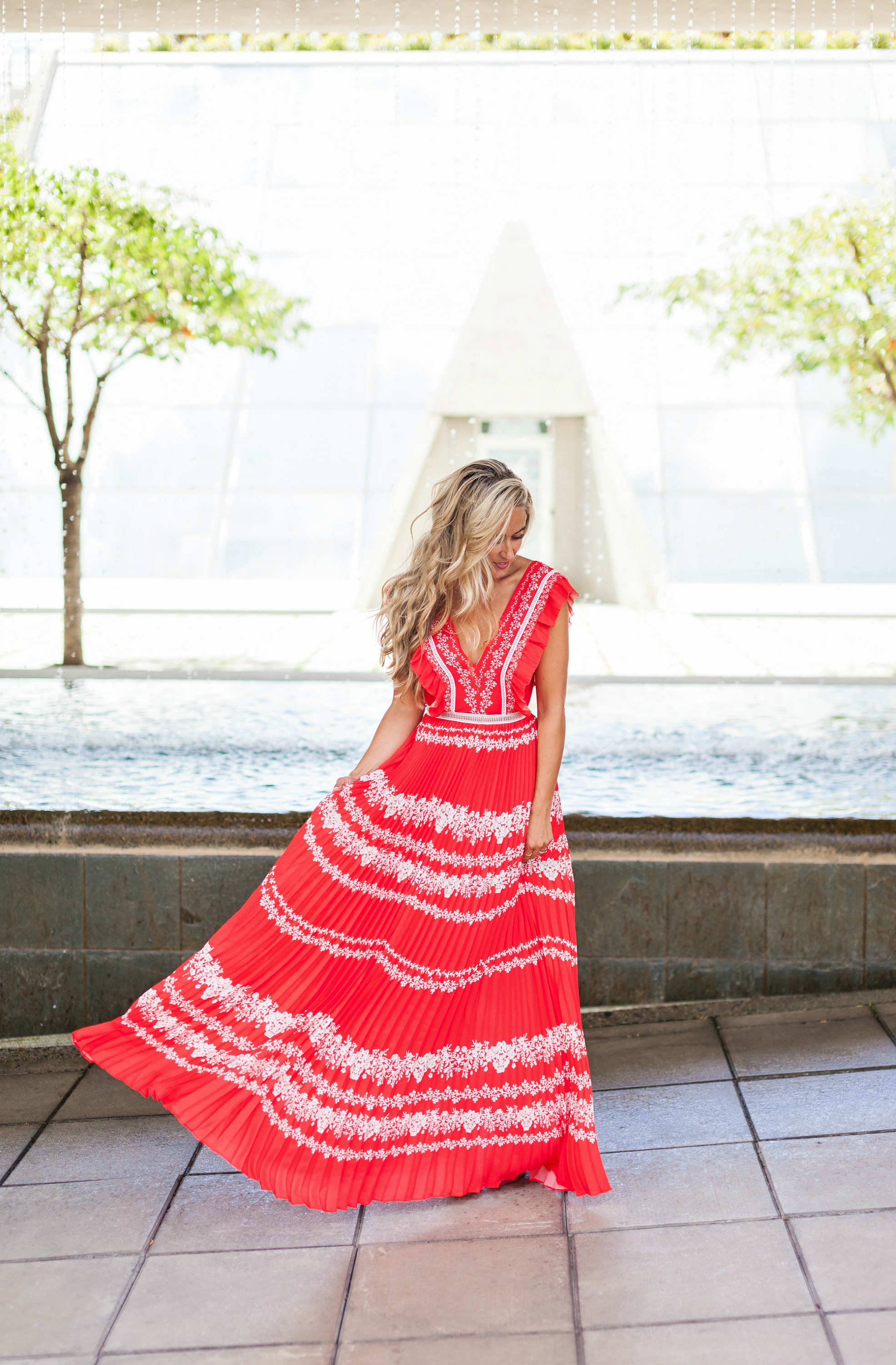 Photos by Allison Kuhl Self-Portrait "Flower Spell" Dress, Steve Madden Heels