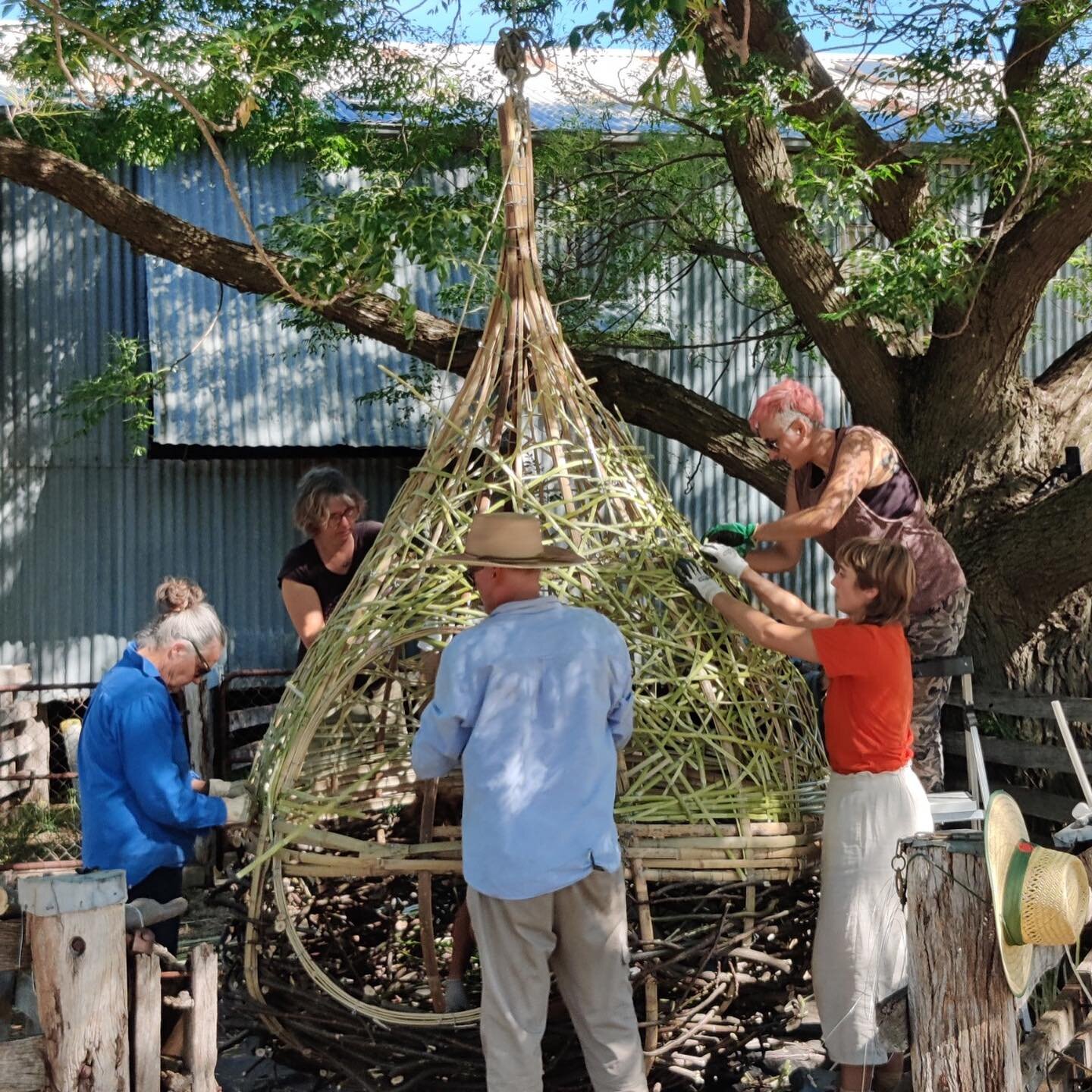 A great weekend making and collaborating with a beautiful group of makers and artists @thecorridorprojectcowra using the branches of white cedar, giant reeds, cumbunji, and bamboo. Big thanks to @thecorridorprojectcowra for facilitating the weekend a