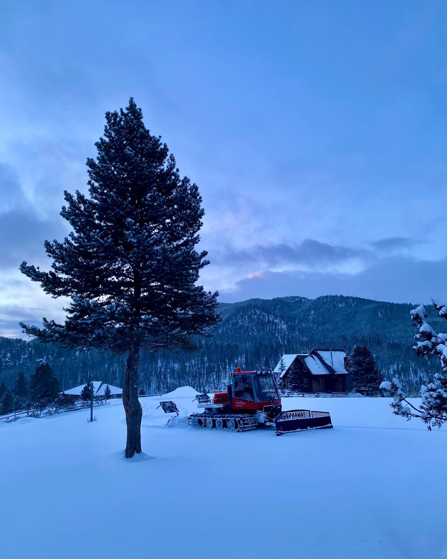 In like a lion! A handful of inches of snow overnight and a some PistenBully grooming to help make your Sunday awesome. Soups and crepes in the Lodge. Photos include the moon and night skiing last night.