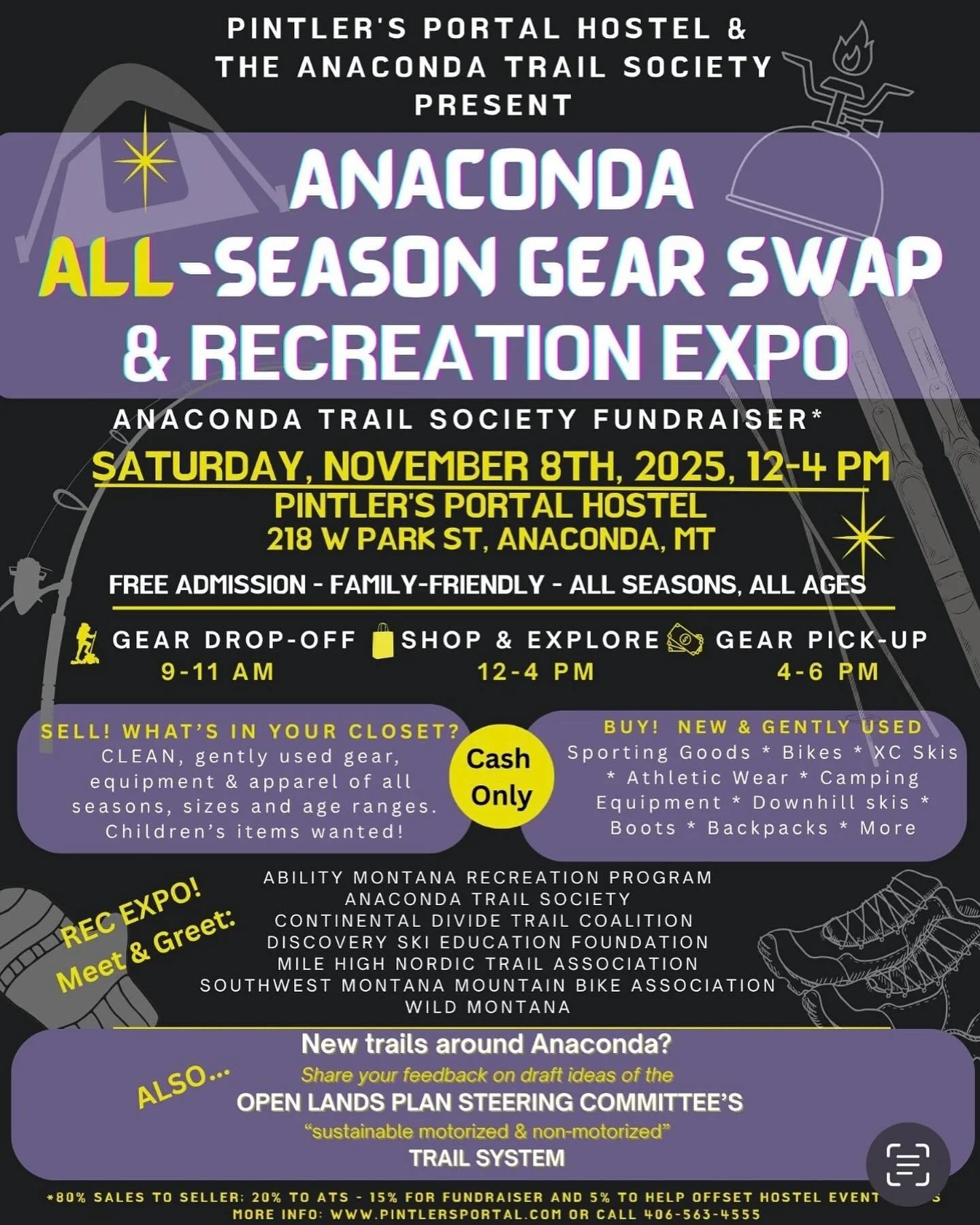 Come check out the gear swap at @pintlersportal this Saturday! We will be there with some awesome equipment and clothing!